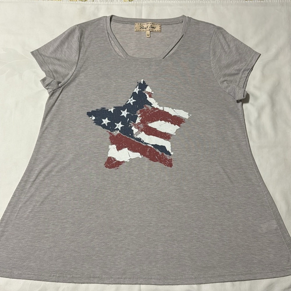 Sheryl Crow Gray Star Graphic short sleeveTee. Size L - Picture 3 of 7